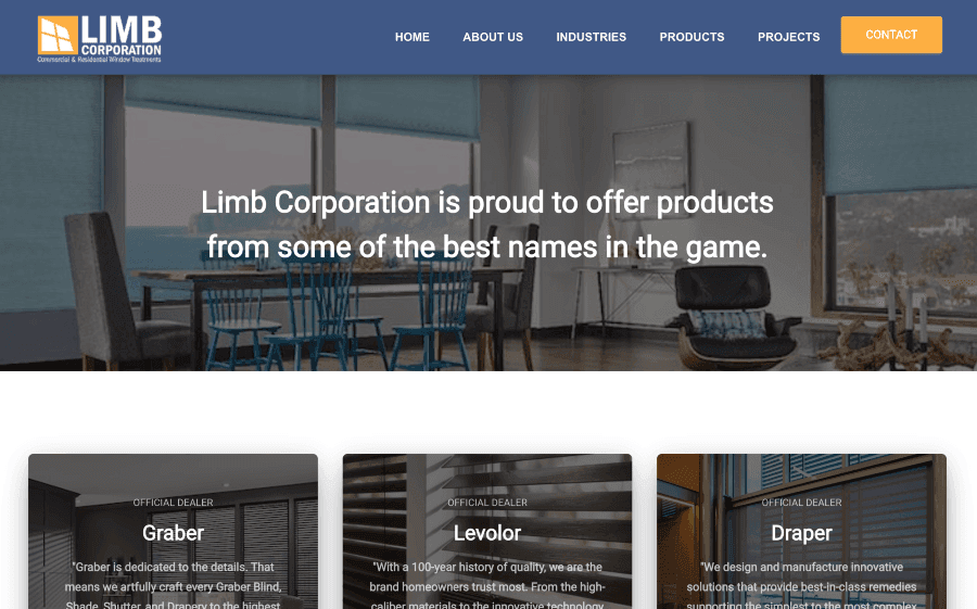 Limb Corp website image